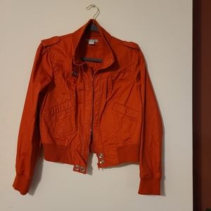 Max Rave Orange long Sleeve Bomber Jacket